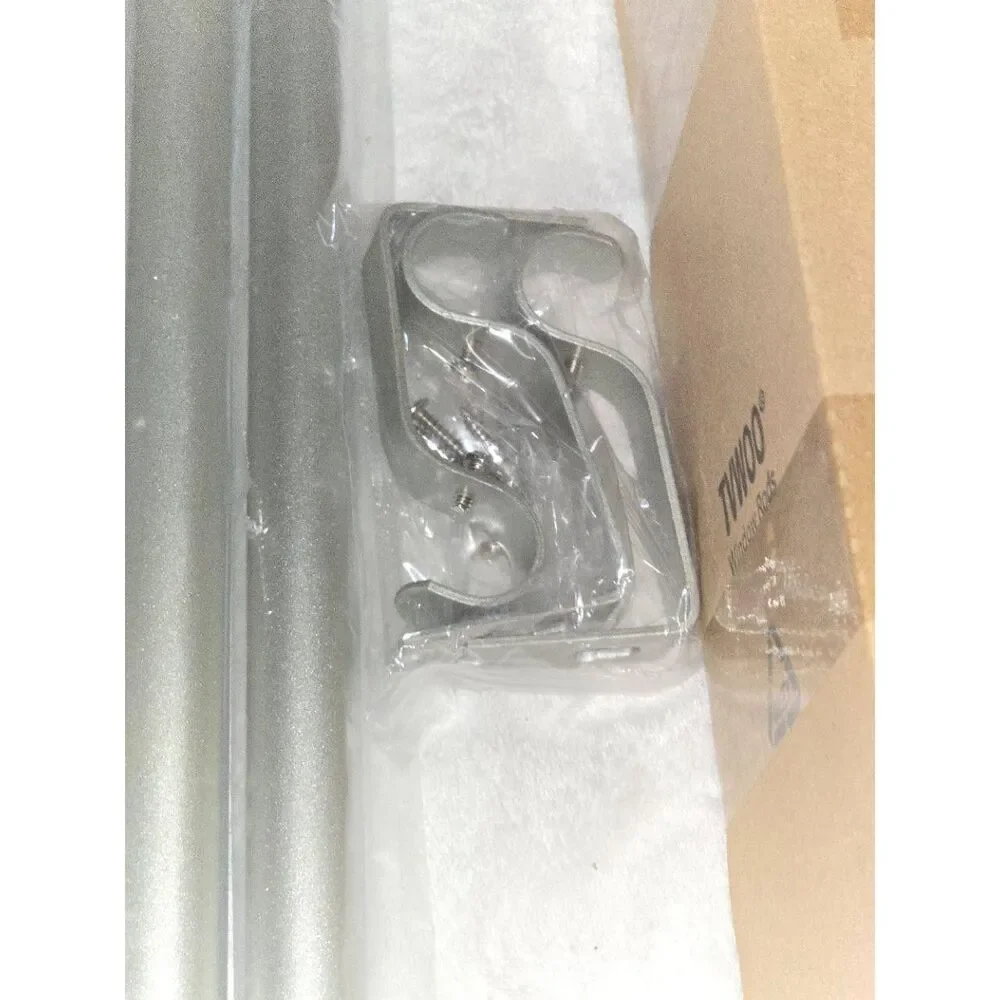 NEW TVWOO Window Rods Silver Mosaic Decorative Modern Adjustable Sparkling Glam
